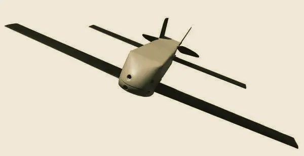 BMS-SW05 tube-launched loitering munition with its wings unfolded