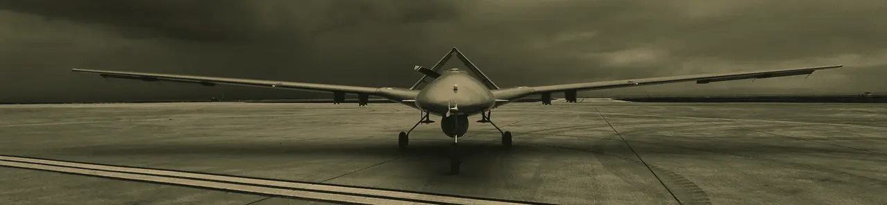 TYPHOON long-endurance drone on a runway