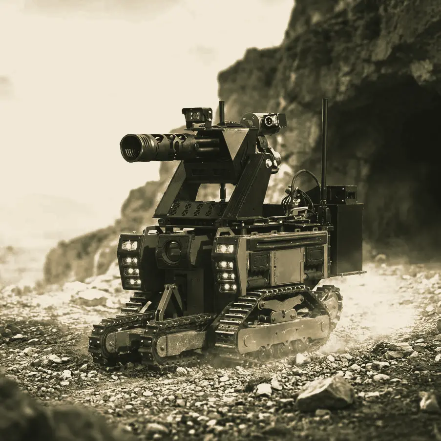 ZIFIRI tactical ground robot in rocky terrain